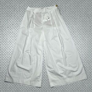 Vince Pleated Wide Leg Culotte in Optic White